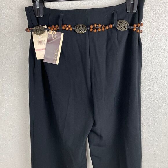 NWT Multiples Black Slacks and Belt Size 10 - Picture 7 of 8